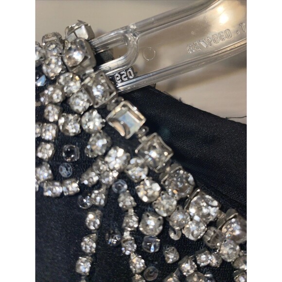 Ieena For Macduggal High Neck Gown Size 12 Black Faux Jewels Going Out Party NWT - Picture 9 of 14